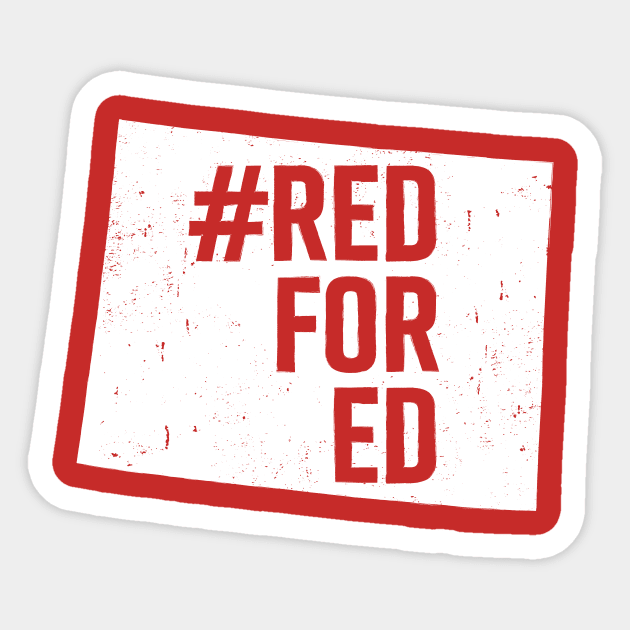 Red for Ed Colorado State Outline Sticker by mindeverykind